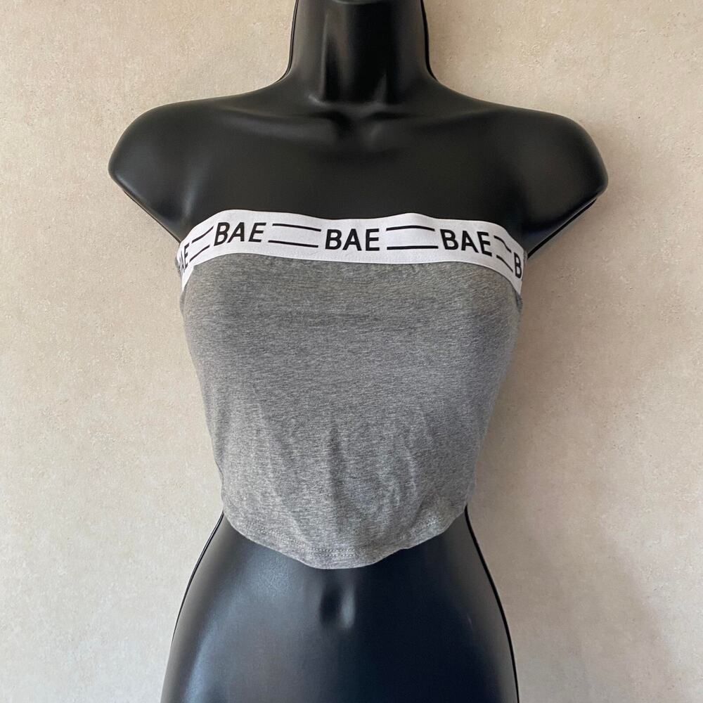 Bozzolo Tube Top Bae Printed Stretchy Tube Top for‎ Women - Gray - Small - NEW